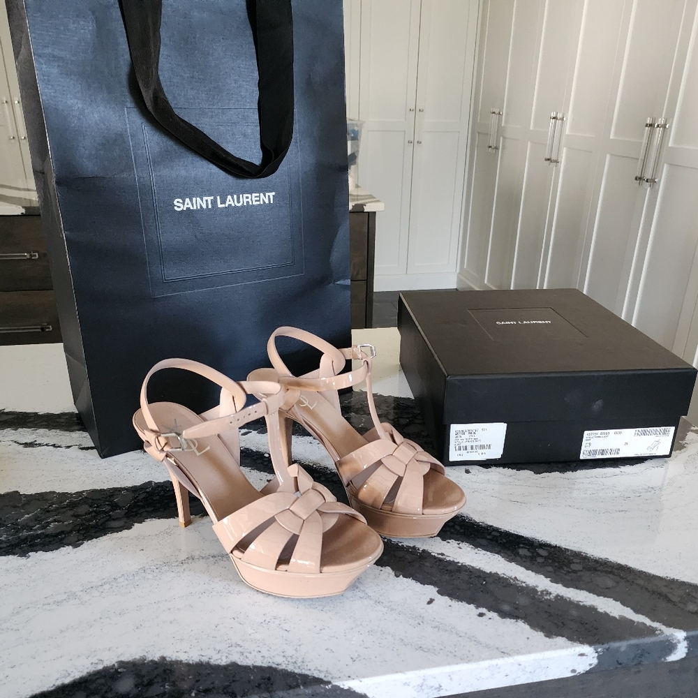 Saint Laurent Tribute Vitello Vernice Soft Nude